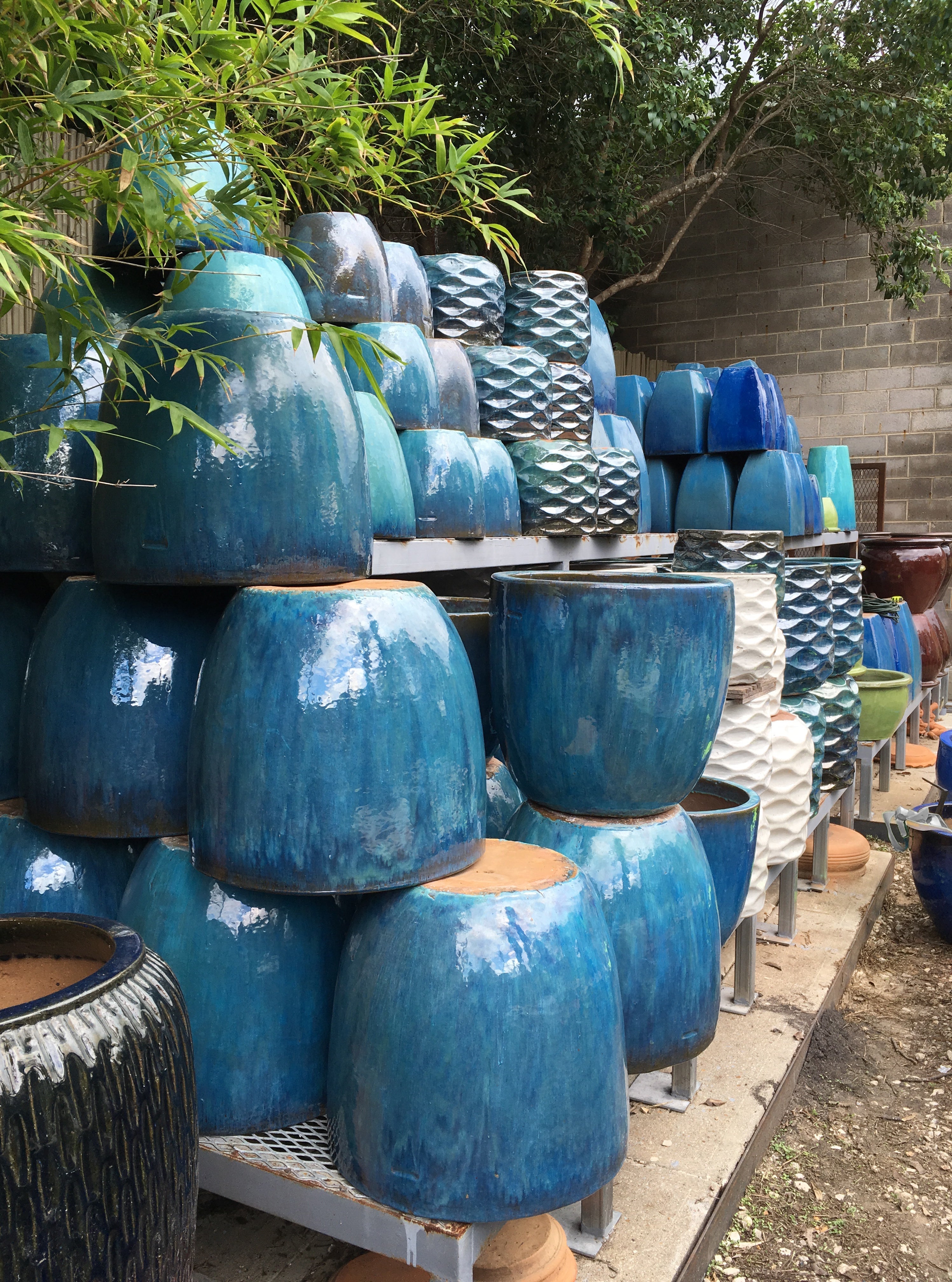 Ceramic, Stone and Cement Planters  tagged "Glazed"  Big Grass