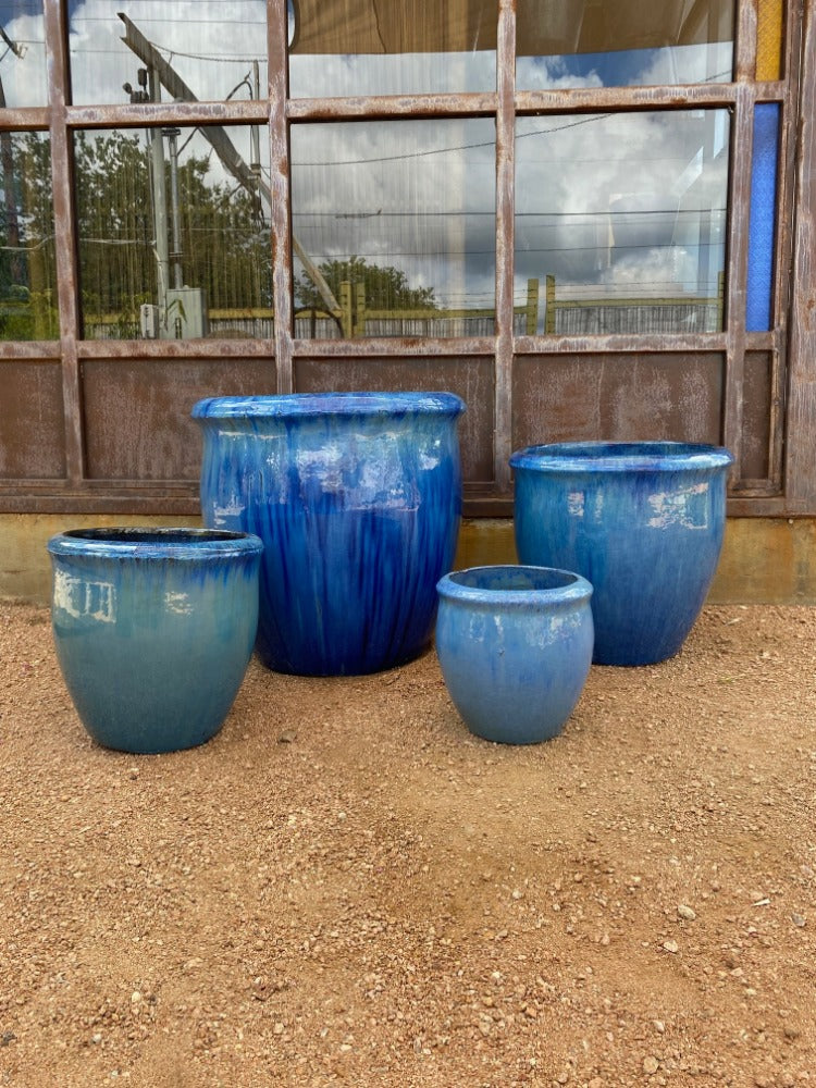large aqua planter pots Aquamarine Blue Kousa Planter – Big Grass