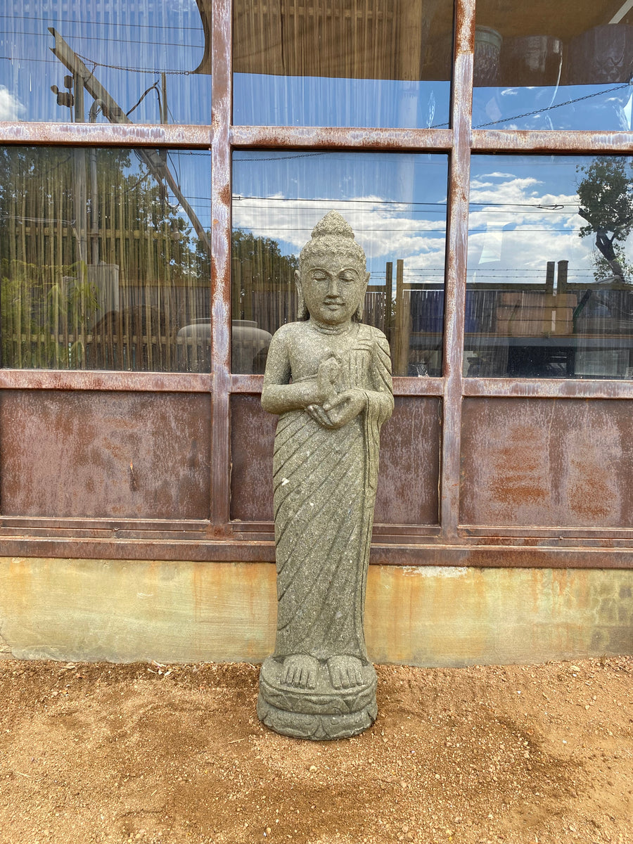Standing Buddha Green Stone Bali Statue 48 X 13 X 8 Big Grass standing-buddha-green-stone-bali-statue-48-x-13-x-8-big-grass