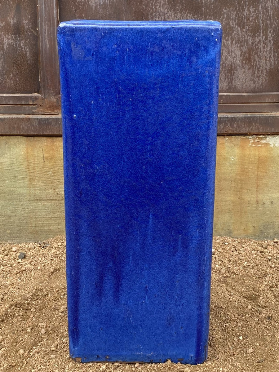 square plant pots large Tall Square Cube Blue Planter – Big Grass