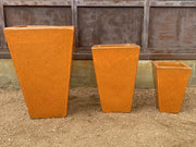 Bright Orange Square Tapered Planter