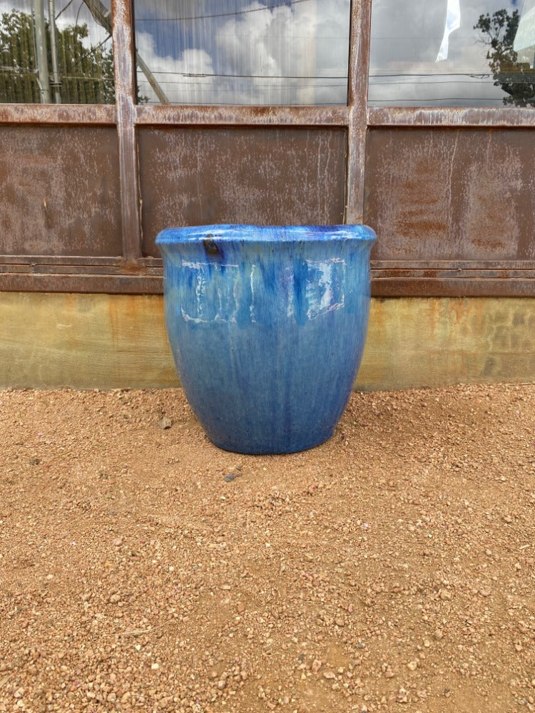 big blue planter pots Aquamarine Blue Kousa Planter – Big Grass