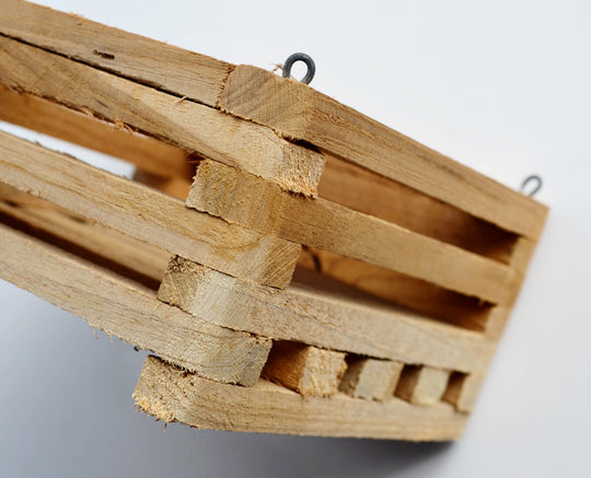 4" Square Teakwood Vanda Baskets: 10 pcs/unit. Unit Price: $41.00
