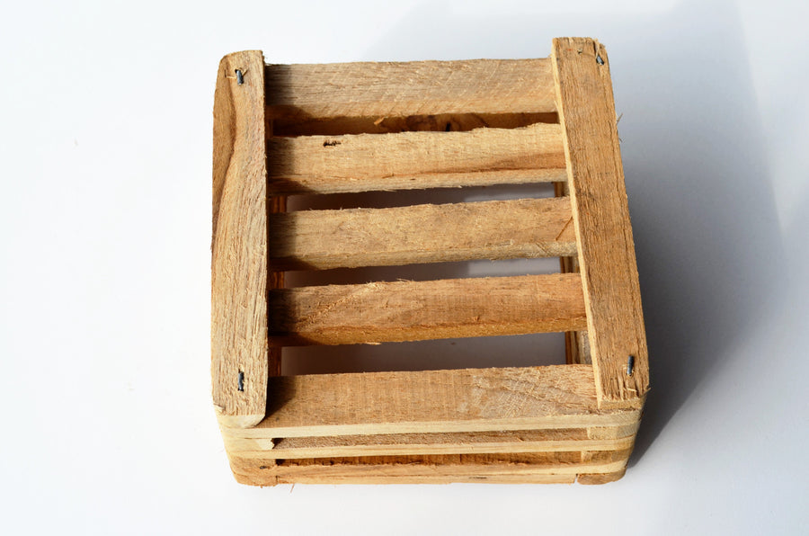 4" Square Teakwood Vanda Baskets: 10 pcs/unit. Unit Price: $34.50