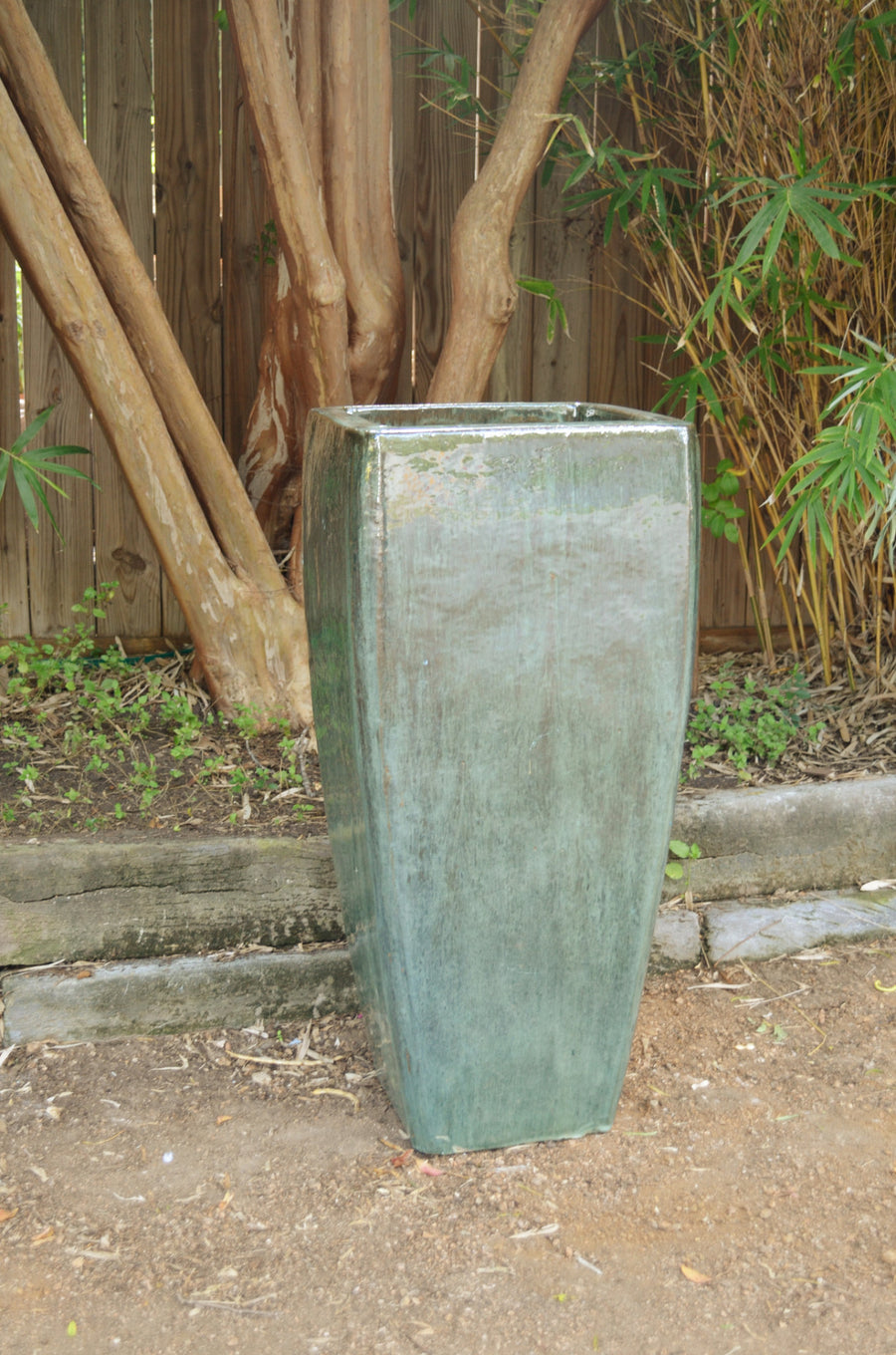 Misty Green Square Tapered Planter