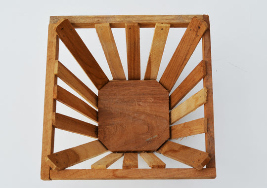 9" Tapered Teakwood Baskets: 10 pcs/unit. Unit Price: $67.80