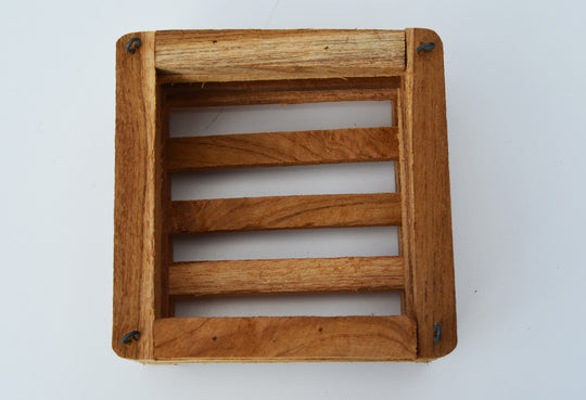 6" Square Teakwood Vanda Baskets: 10 pcs/unit. Unit Price: $53.80