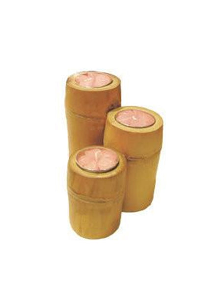 Three-Tiered Bamboo Candle Holder