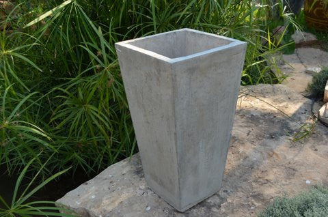 Slim Square Tapered Cement Planter