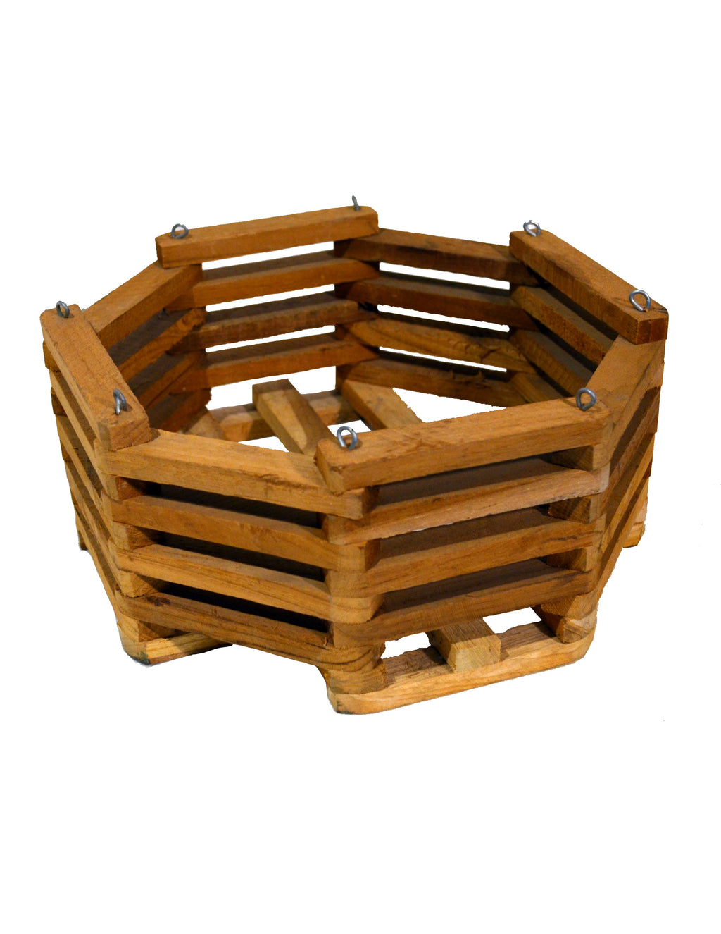 8" Octagonal Teakwood Baskets: 10 pcs/unit. Unit Price: $69.70